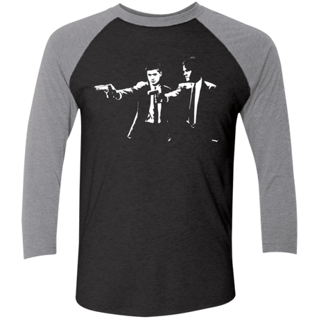 T-Shirts Vintage Black/Premium Heather / X-Small Supernatural fiction Men's Triblend 3/4 Sleeve