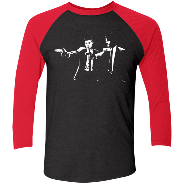 T-Shirts Vintage Black/Vintage Red / X-Small Supernatural fiction Men's Triblend 3/4 Sleeve