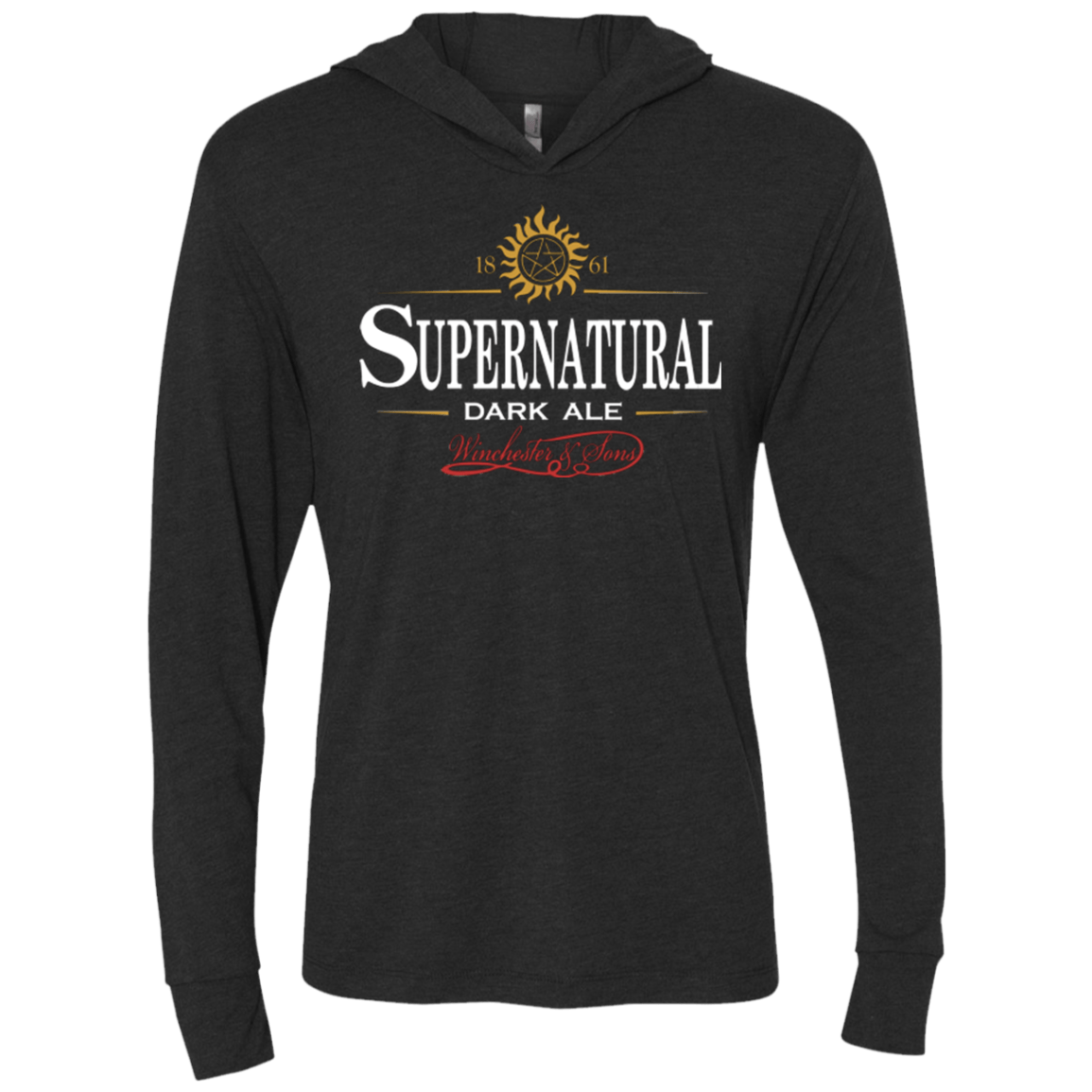 T-Shirts Vintage Black / X-Small Supernatural Stout Triblend Long Sleeve Hoodie Tee