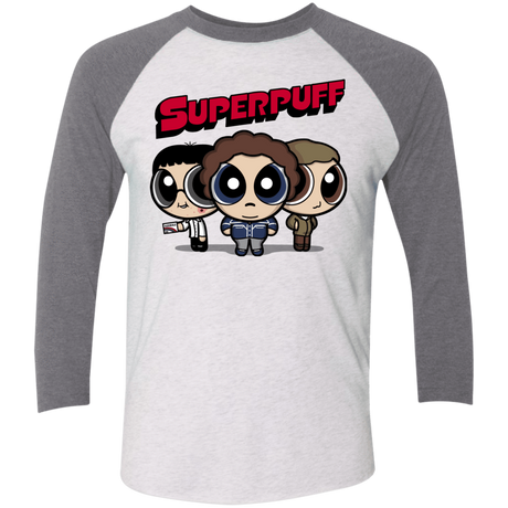 T-Shirts Heather White/Premium Heather / X-Small Superpuff Men's Triblend 3/4 Sleeve