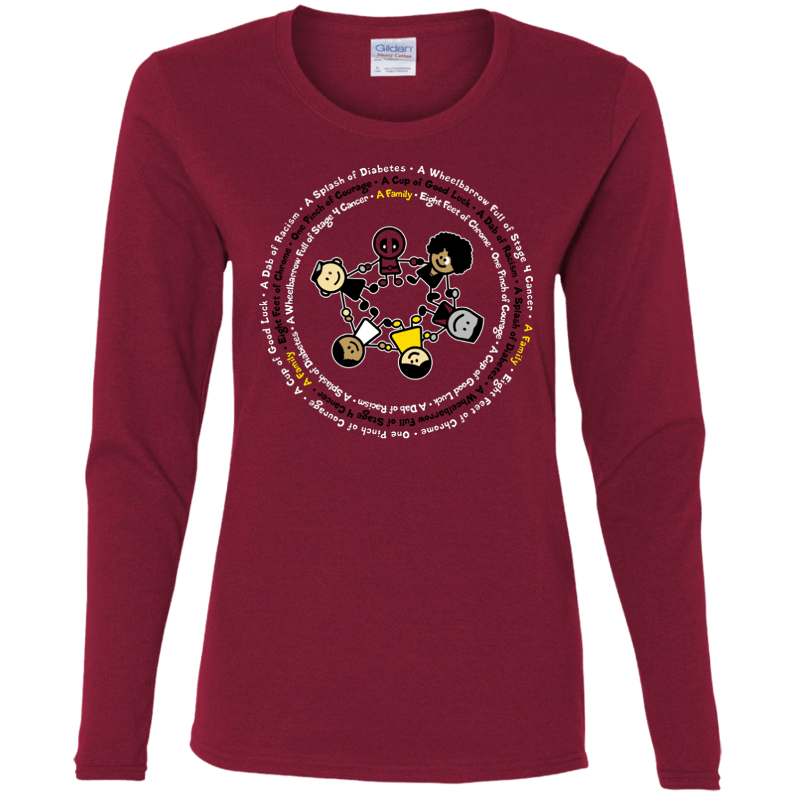 T-Shirts Cardinal / S Support Family Women's Long Sleeve T-Shirt