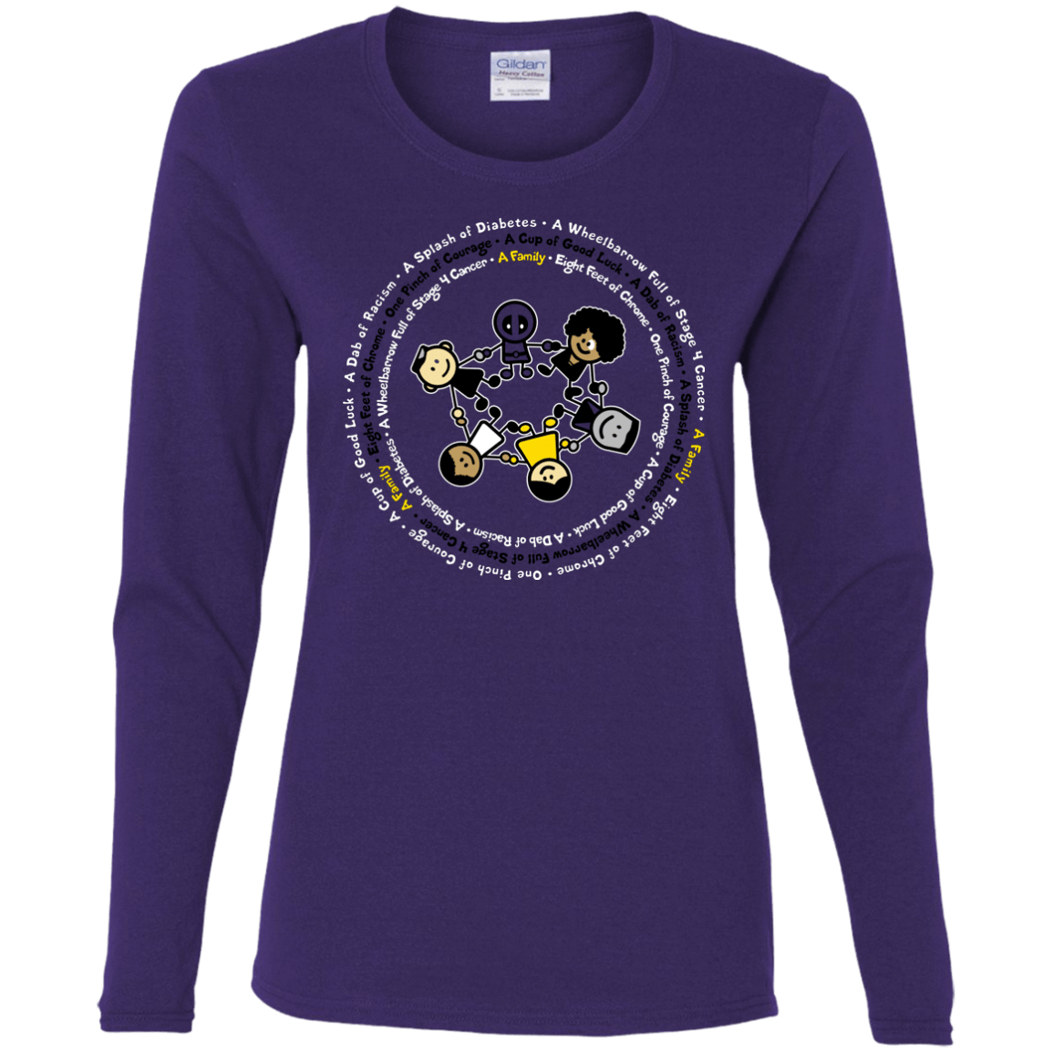 T-Shirts Purple / S Support Family Women's Long Sleeve T-Shirt