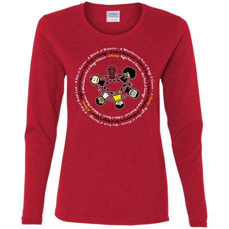 T-Shirts Red / S Support Family Women's Long Sleeve T-Shirt