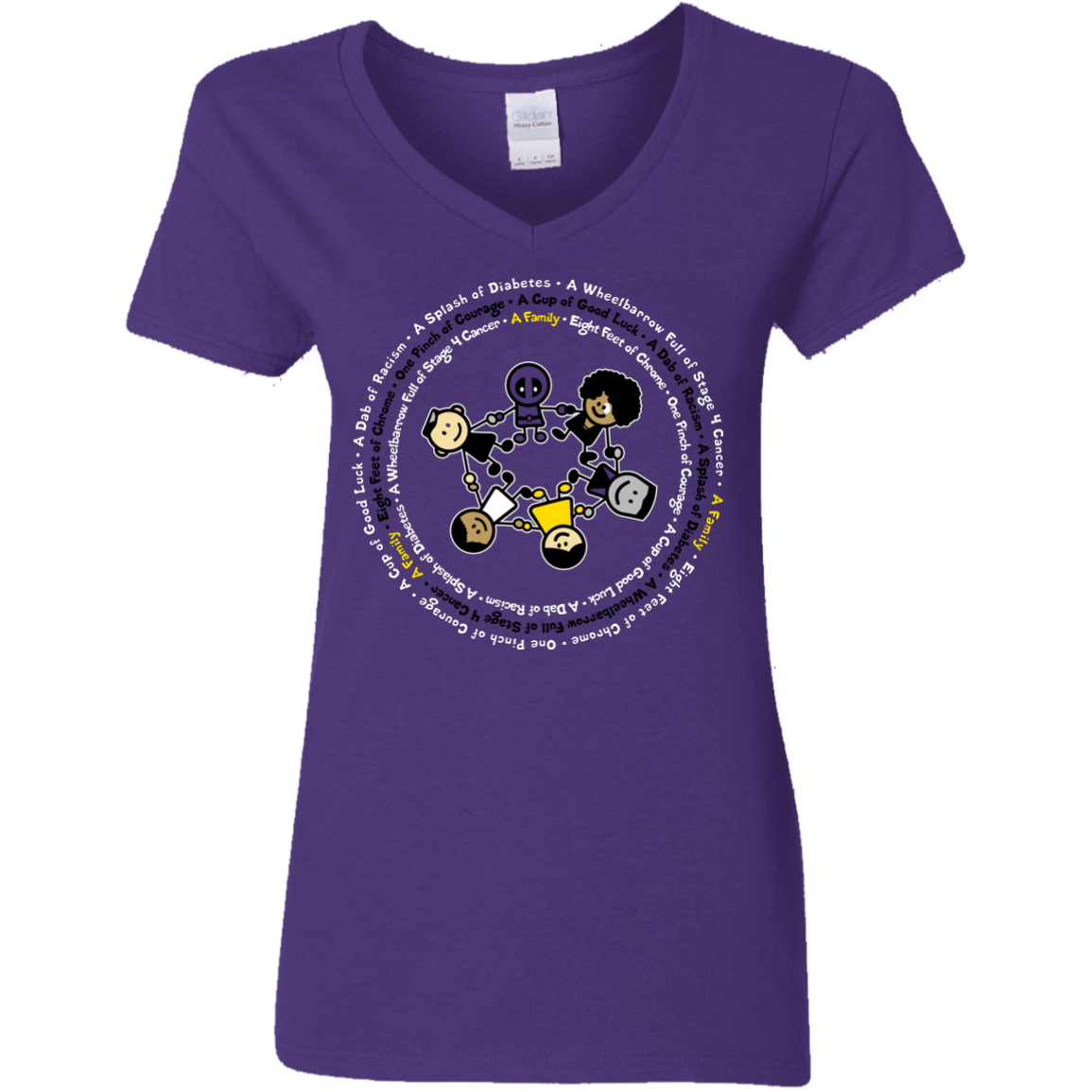 T-Shirts Purple / S Support Family Women's V-Neck T-Shirt