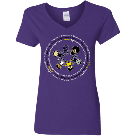 T-Shirts Purple / S Support Family Women's V-Neck T-Shirt