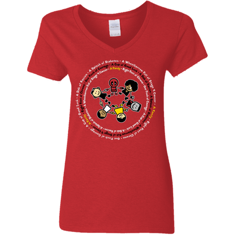 T-Shirts Red / S Support Family Women's V-Neck T-Shirt