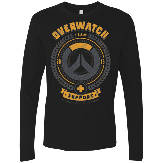 T-Shirts Black / Small Support Team Men's Premium Long Sleeve