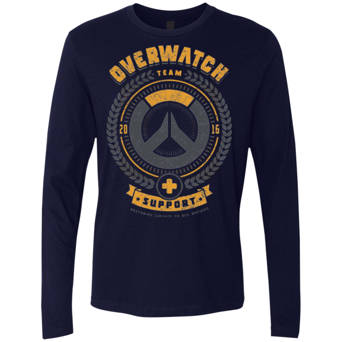 T-Shirts Midnight Navy / Small Support Team Men's Premium Long Sleeve