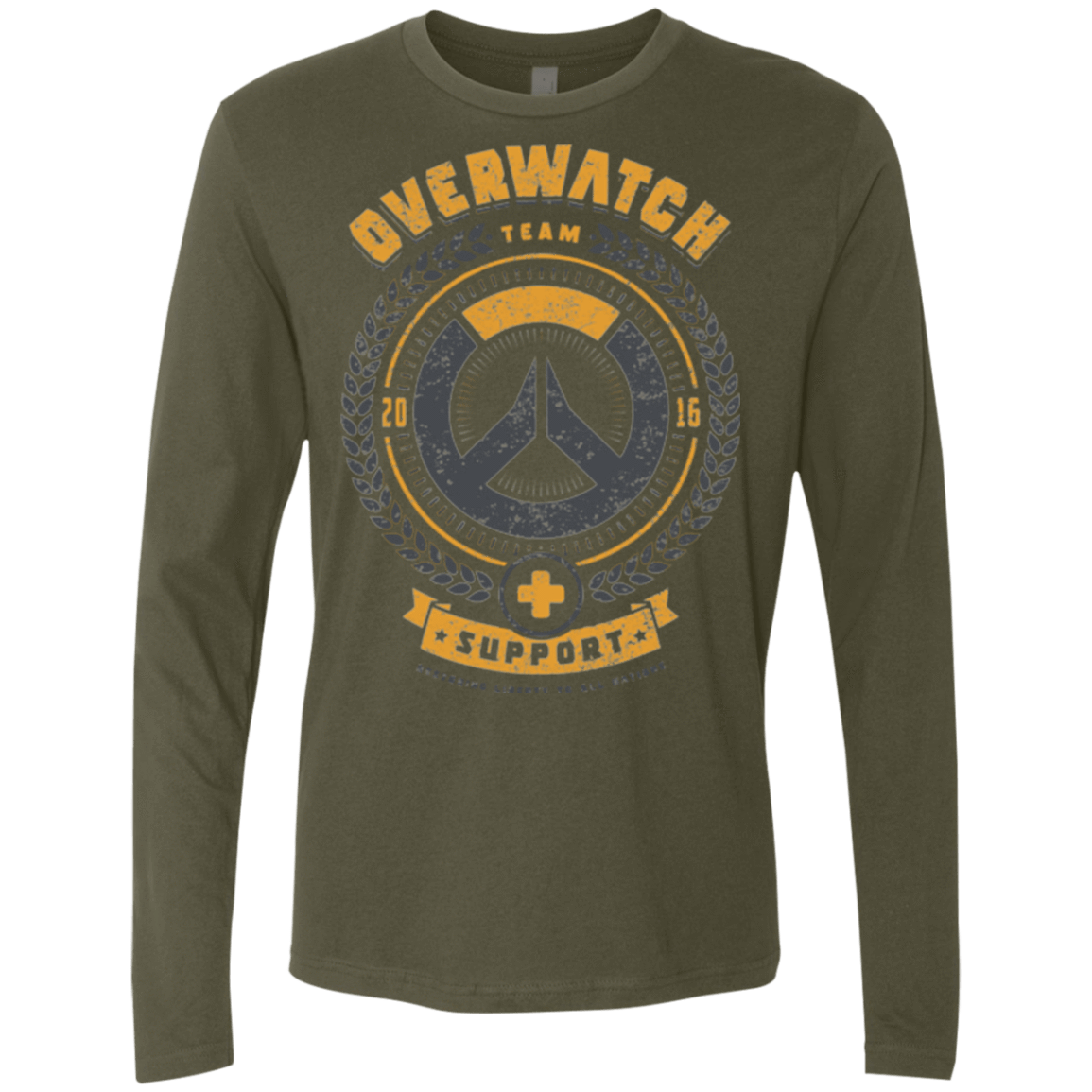 T-Shirts Military Green / Small Support Team Men's Premium Long Sleeve