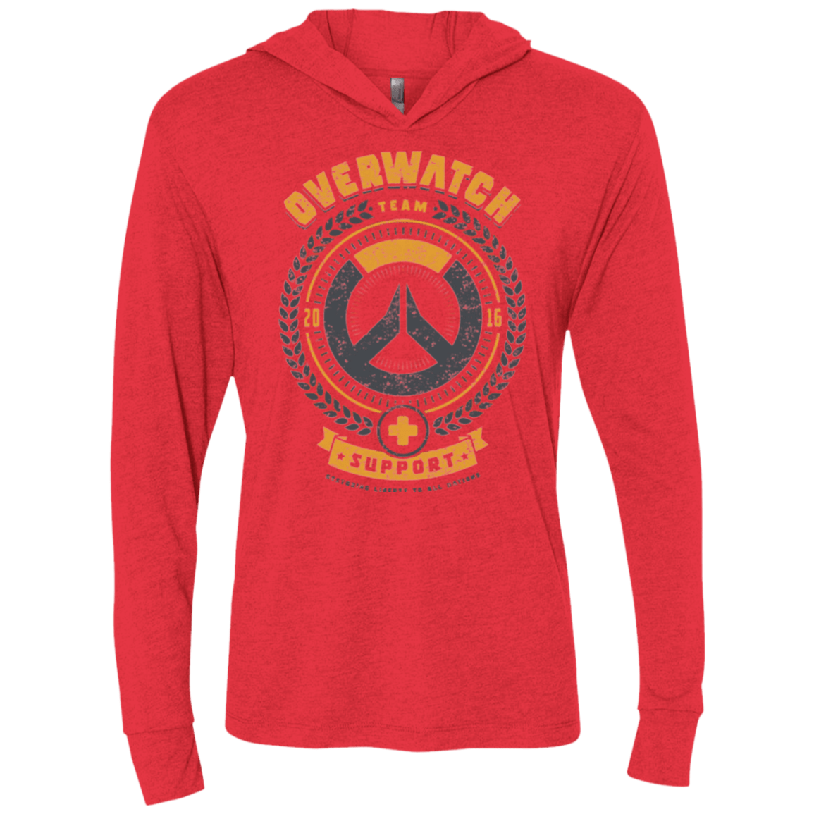 T-Shirts Vintage Red / X-Small Support Team Triblend Long Sleeve Hoodie Tee