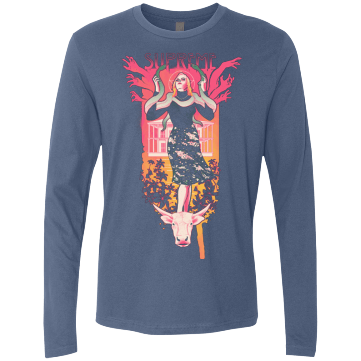 T-Shirts Indigo / Small Supreme Men's Premium Long Sleeve