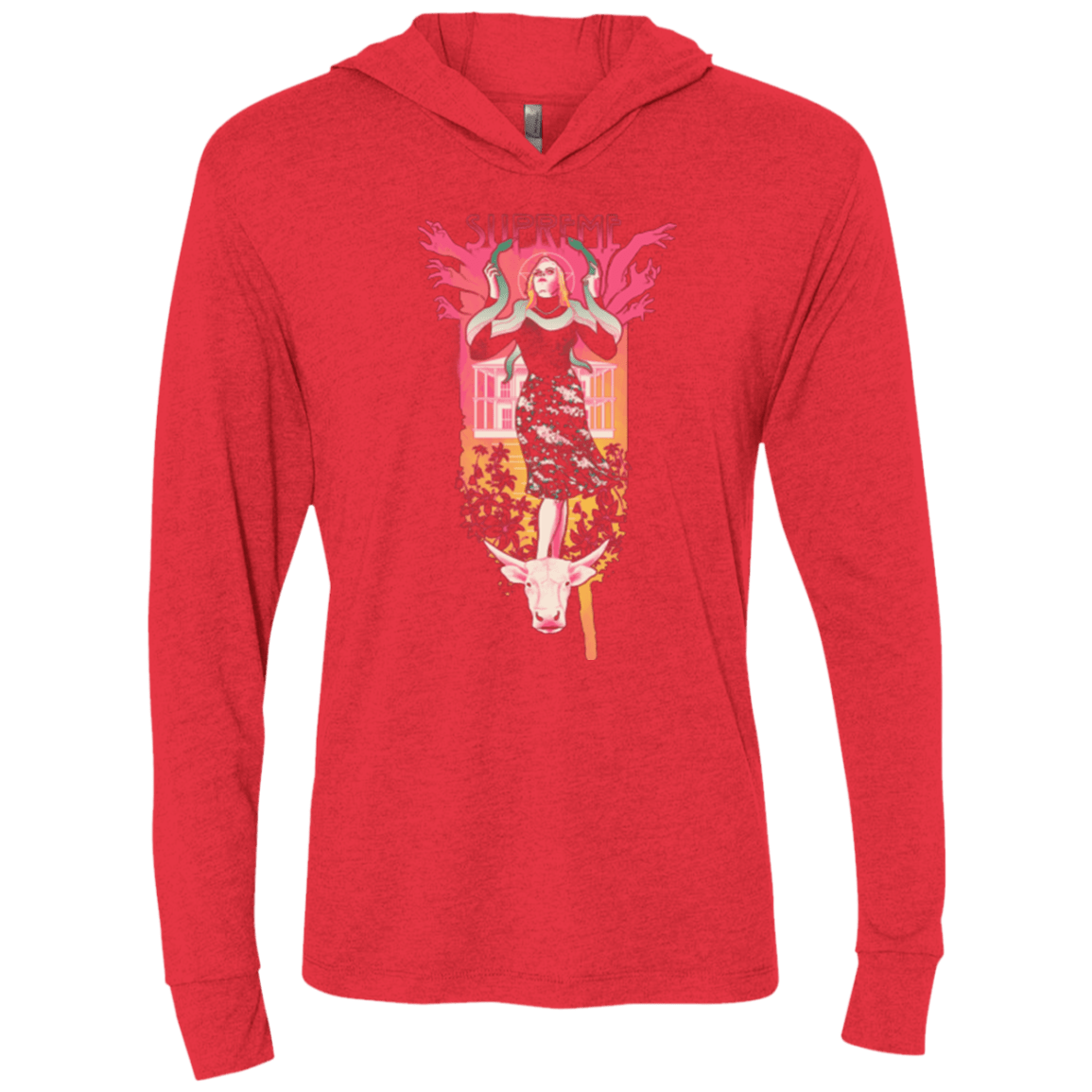 T-Shirts Vintage Red / X-Small Supreme Triblend Long Sleeve Hoodie Tee