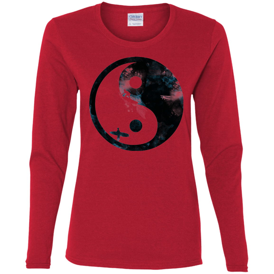 T-Shirts Red / S Surfin' Women's Long Sleeve T-Shirt