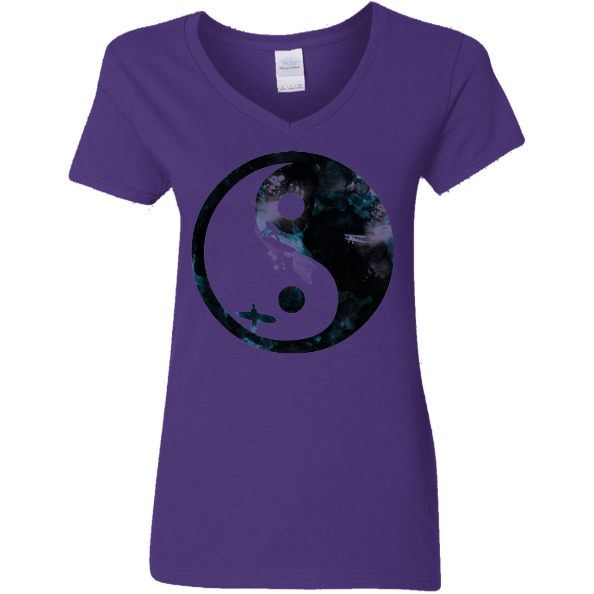 T-Shirts Purple / S Surfin' Women's V-Neck T-Shirt