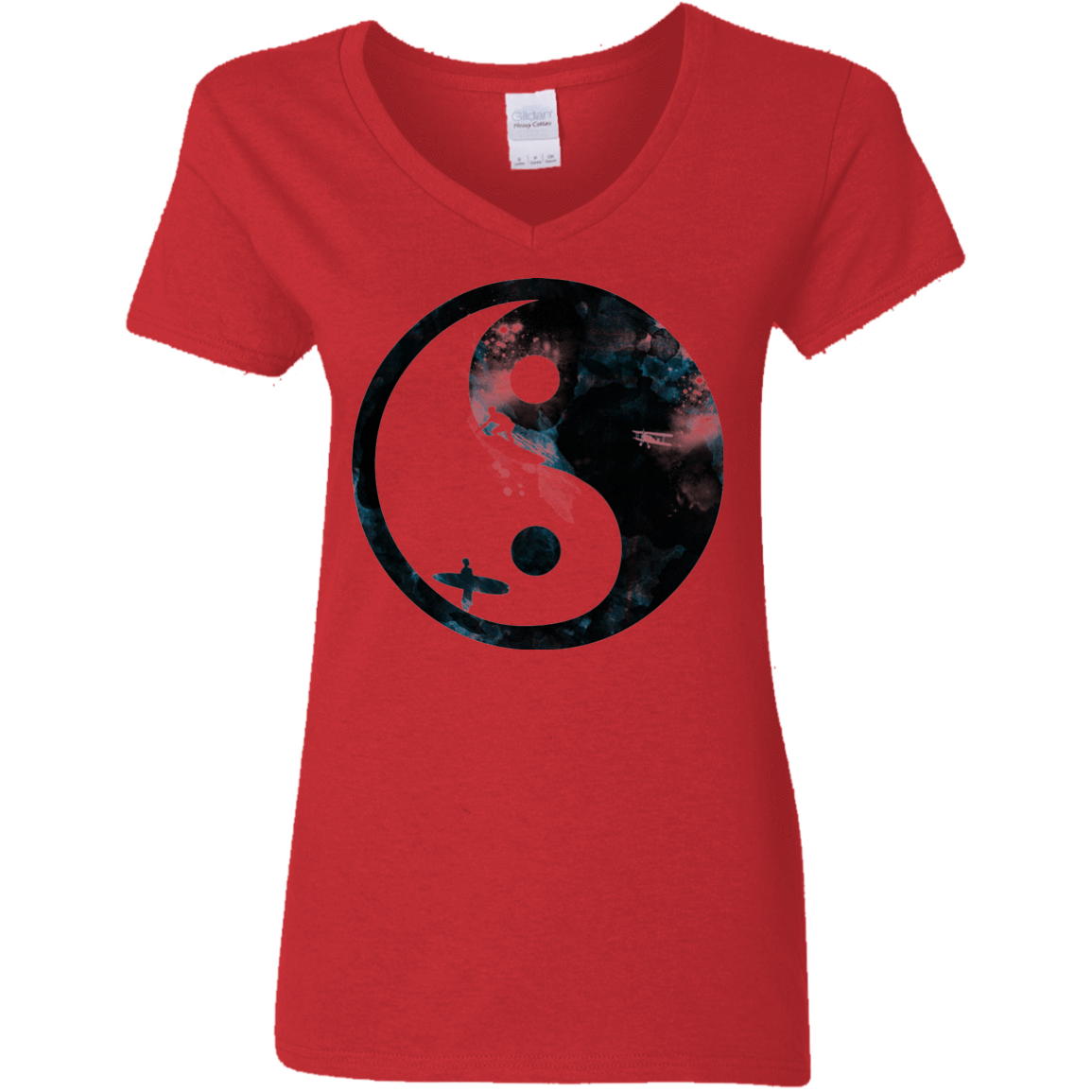 T-Shirts Red / S Surfin' Women's V-Neck T-Shirt