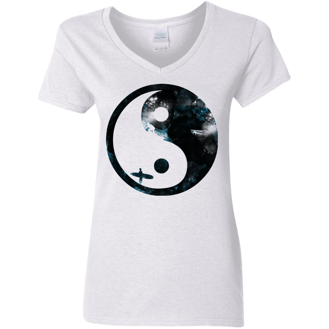 T-Shirts White / S Surfin' Women's V-Neck T-Shirt