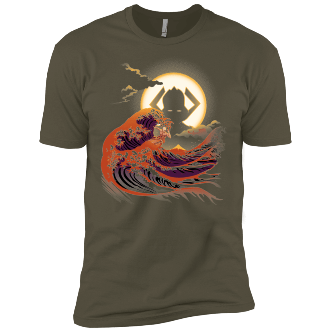 T-Shirts Military Green / X-Small Surfing With The Alien Men's Premium T-Shirt