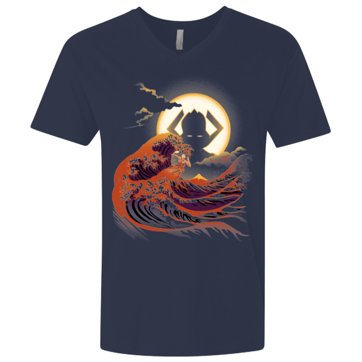 T-Shirts Midnight Navy / X-Small Surfing With The Alien Men's Premium V-Neck
