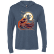 T-Shirts Indigo / X-Small Surfing With The Alien Triblend Long Sleeve Hoodie Tee