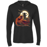 T-Shirts Vintage Black / X-Small Surfing With The Alien Triblend Long Sleeve Hoodie Tee