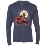 T-Shirts Vintage Navy / X-Small Surfing With The Alien Triblend Long Sleeve Hoodie Tee