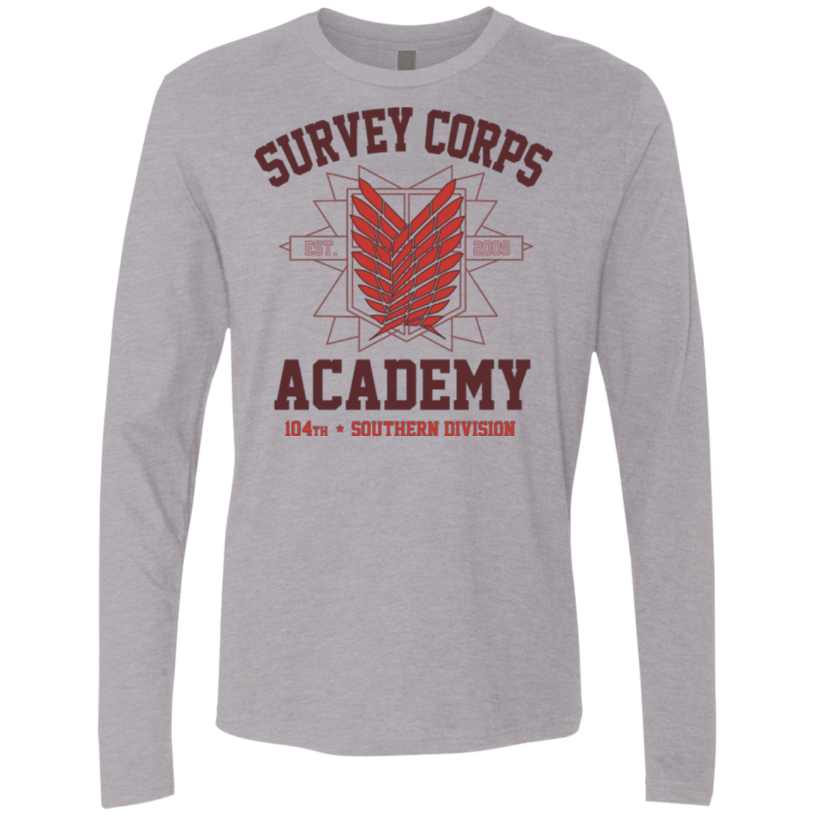 T-Shirts Heather Grey / Small Survey Corps Academy Men's Premium Long Sleeve