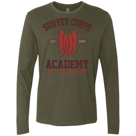 T-Shirts Military Green / Small Survey Corps Academy Men's Premium Long Sleeve