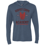T-Shirts Indigo / X-Small Survey Corps Academy Triblend Long Sleeve Hoodie Tee