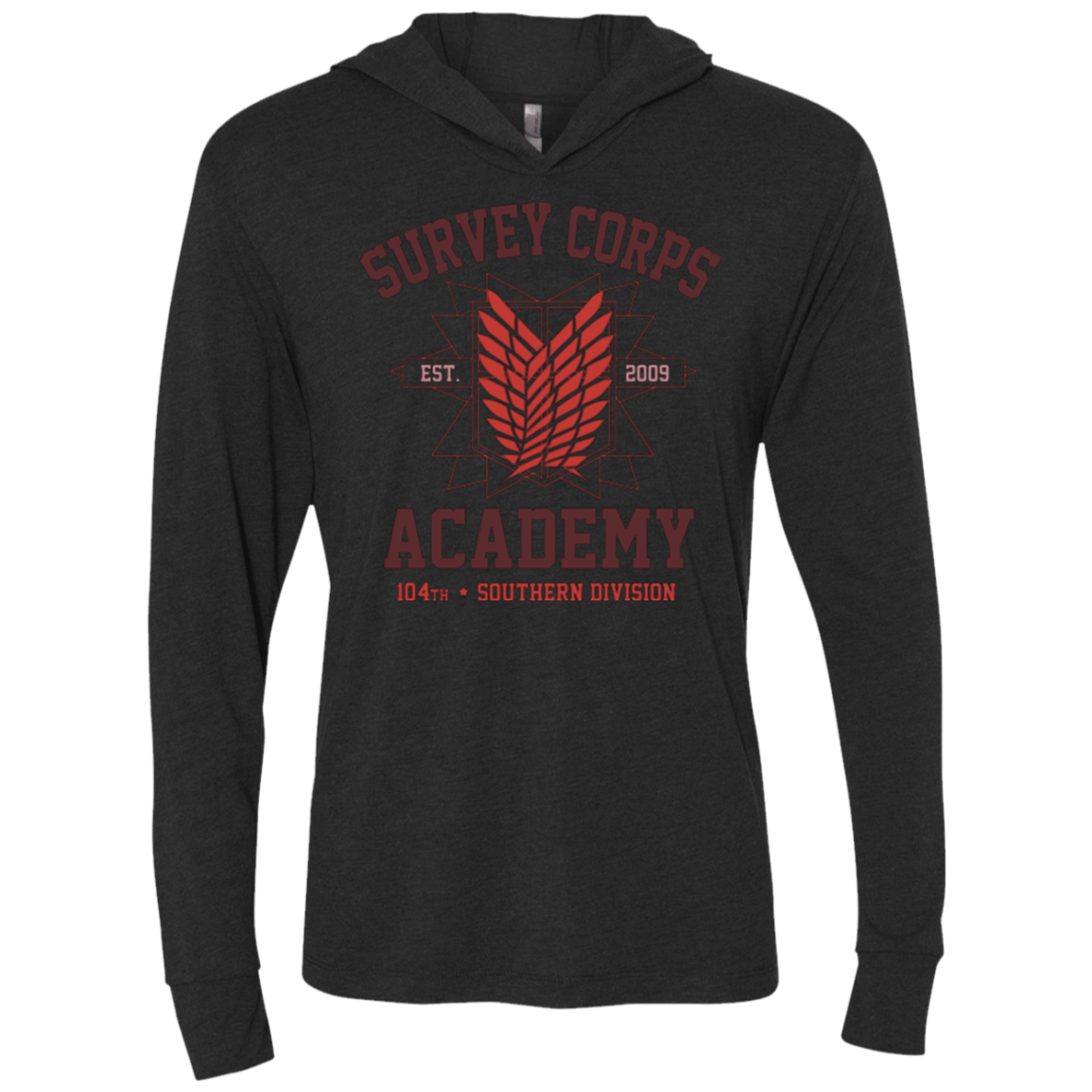 T-Shirts Vintage Black / X-Small Survey Corps Academy Triblend Long Sleeve Hoodie Tee