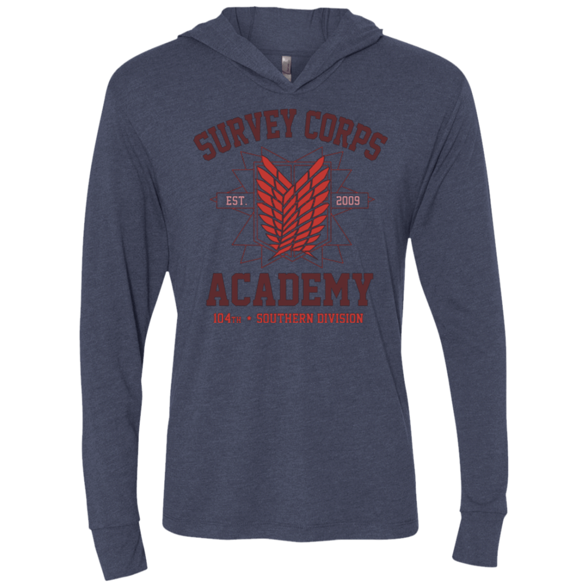 T-Shirts Vintage Navy / X-Small Survey Corps Academy Triblend Long Sleeve Hoodie Tee