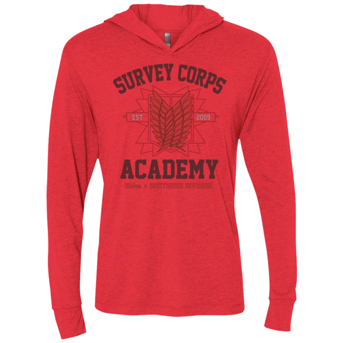 T-Shirts Vintage Red / X-Small Survey Corps Academy Triblend Long Sleeve Hoodie Tee