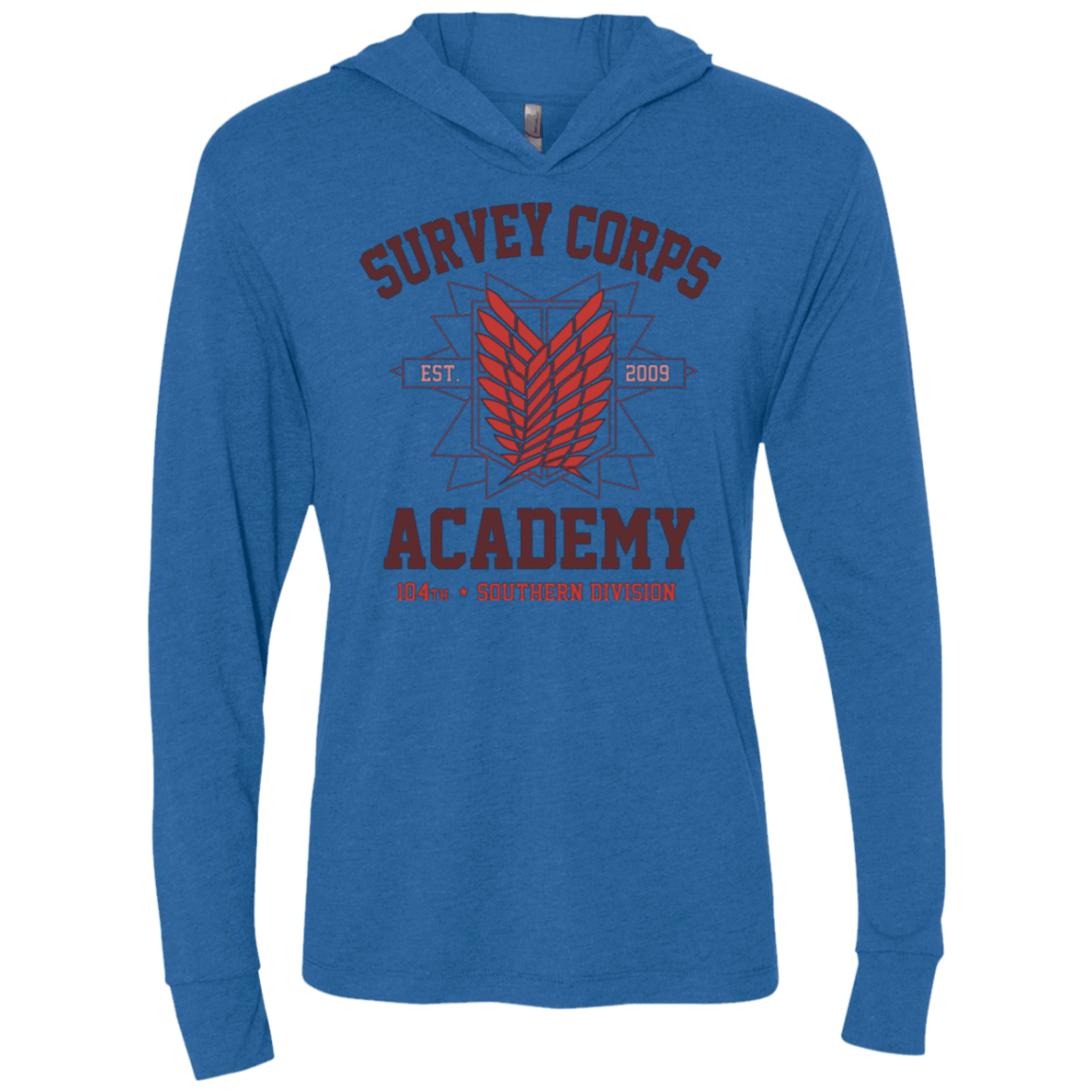 Survey Corps Academy Triblend Long Sleeve Hoodie Tee