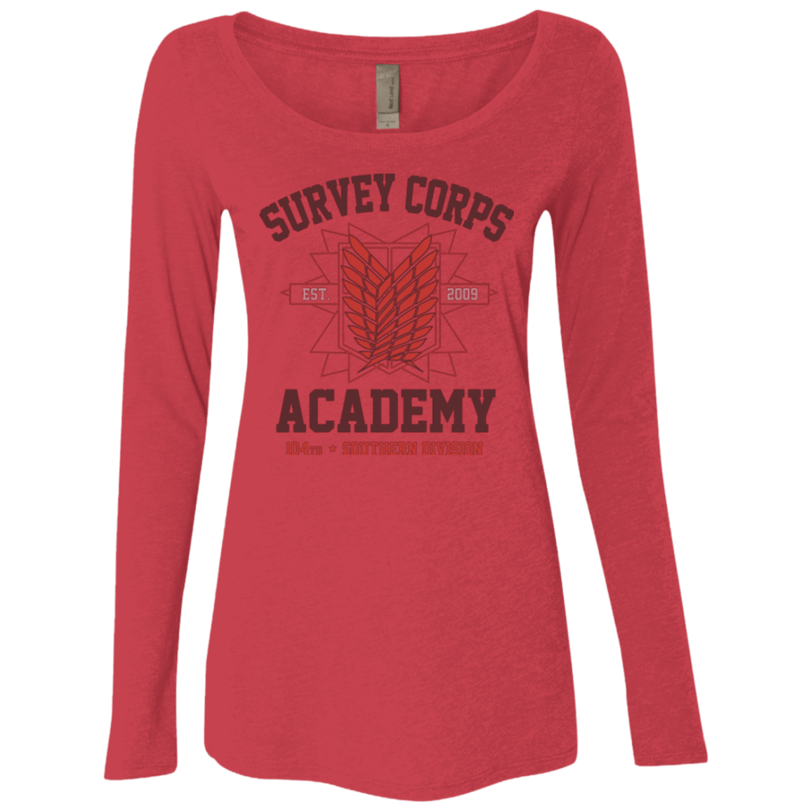 T-Shirts Vintage Red / Small Survey Corps Academy Women's Triblend Long Sleeve Shirt