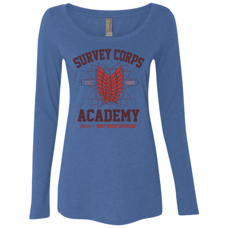 T-Shirts Vintage Royal / Small Survey Corps Academy Women's Triblend Long Sleeve Shirt