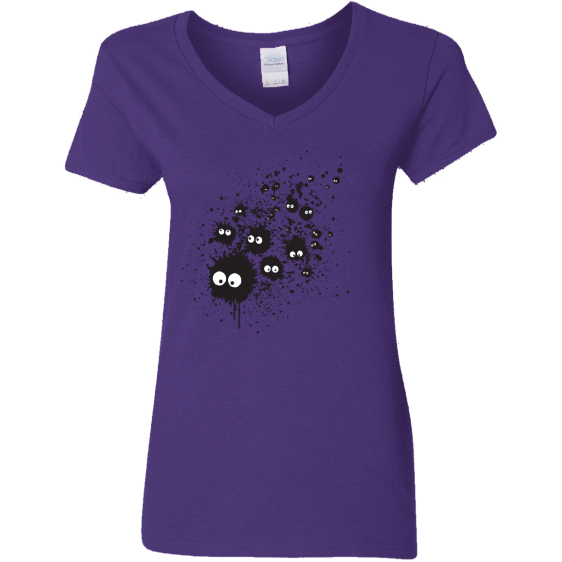 T-Shirts Purple / S Susuwatari Ink Women's V-Neck T-Shirt