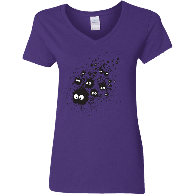 T-Shirts Purple / S Susuwatari Ink Women's V-Neck T-Shirt