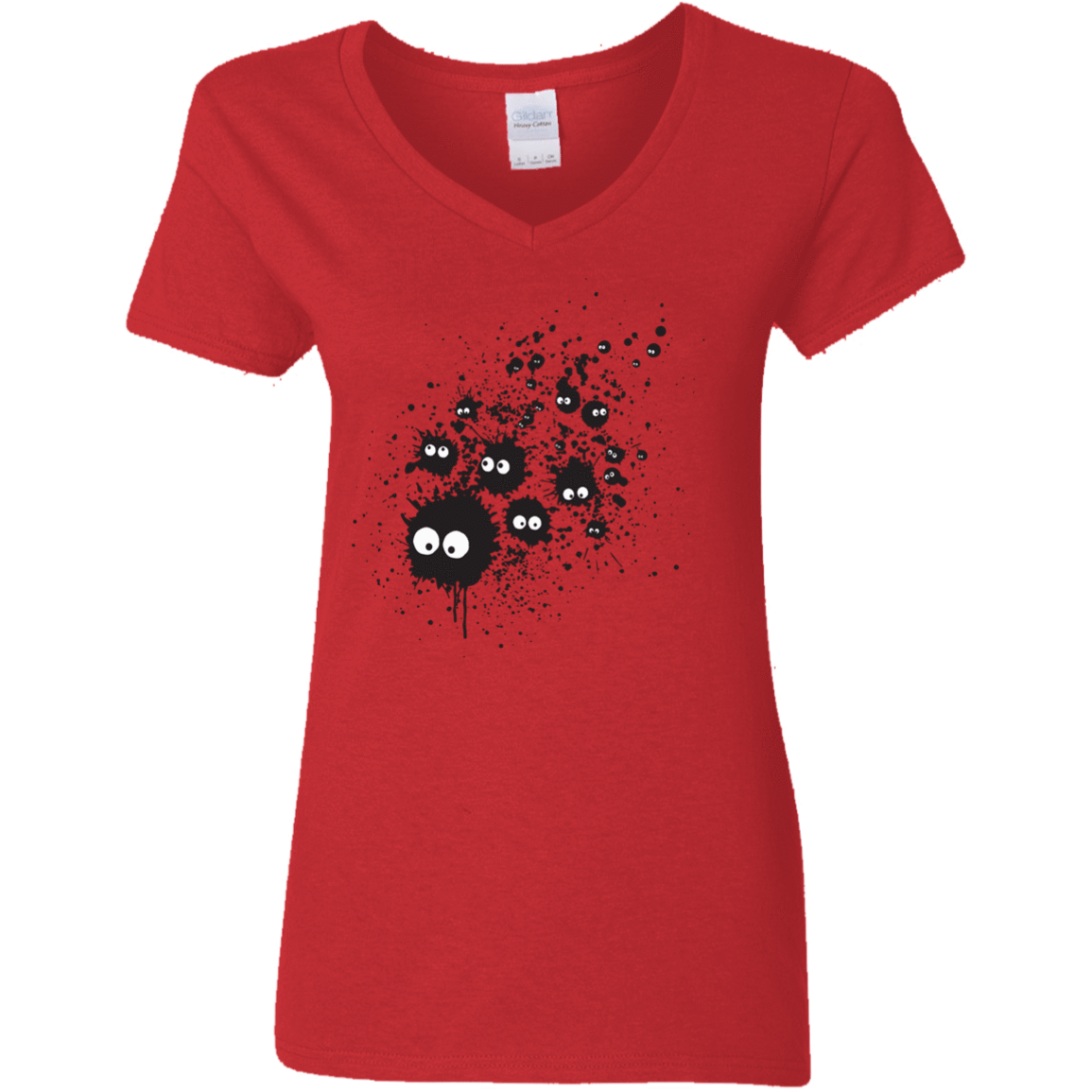 T-Shirts Red / S Susuwatari Ink Women's V-Neck T-Shirt