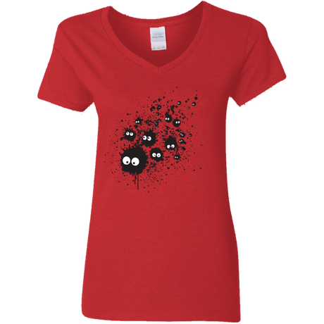 T-Shirts Red / S Susuwatari Ink Women's V-Neck T-Shirt