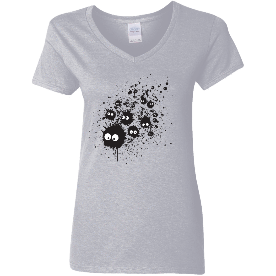 T-Shirts Sport Grey / S Susuwatari Ink Women's V-Neck T-Shirt