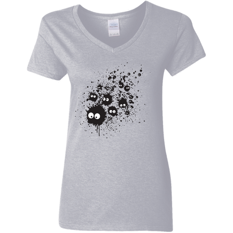 T-Shirts Sport Grey / S Susuwatari Ink Women's V-Neck T-Shirt