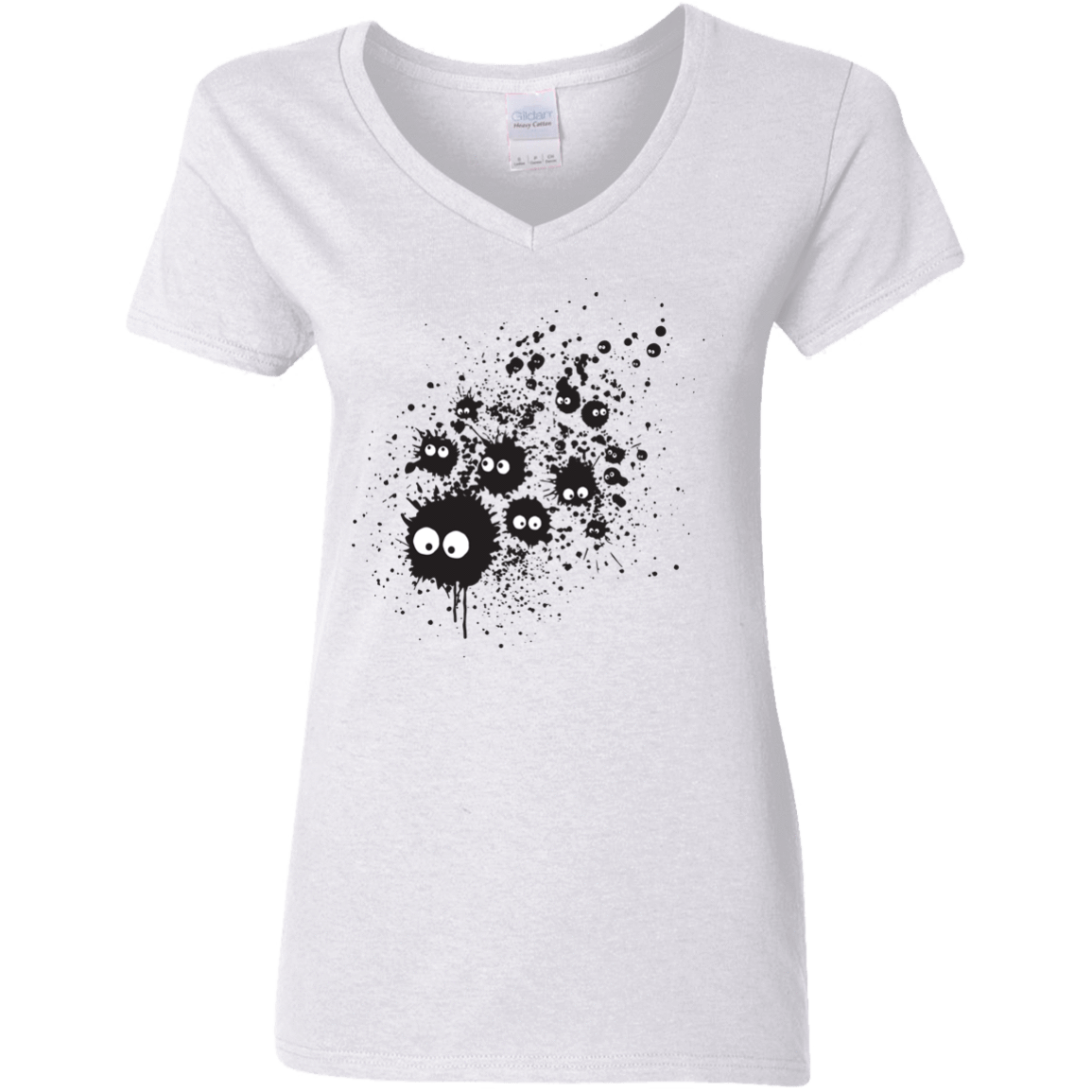 T-Shirts White / S Susuwatari Ink Women's V-Neck T-Shirt