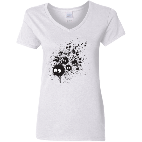 T-Shirts White / S Susuwatari Ink Women's V-Neck T-Shirt