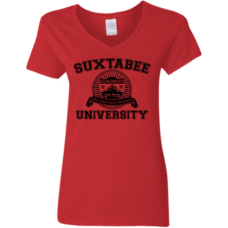 T-Shirts Red / S SUX2BU Women's V-Neck T-Shirt