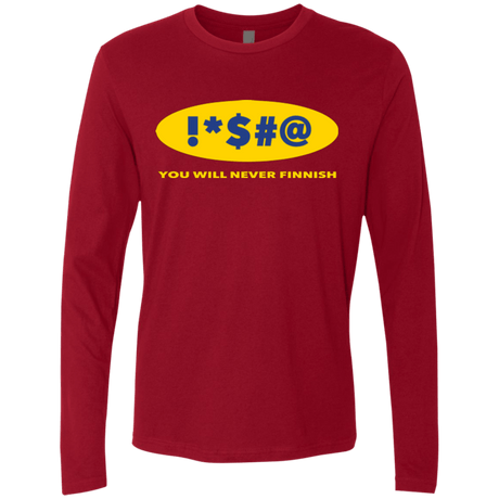 T-Shirts Cardinal / Small Swearing Never Finnish Men's Premium Long Sleeve