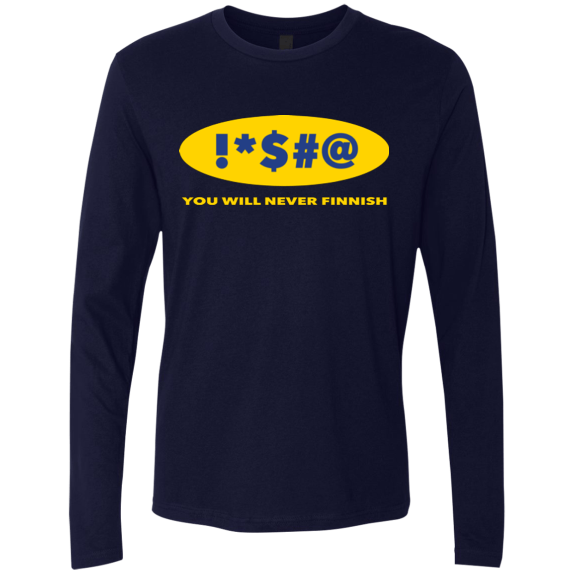 T-Shirts Midnight Navy / Small Swearing Never Finnish Men's Premium Long Sleeve