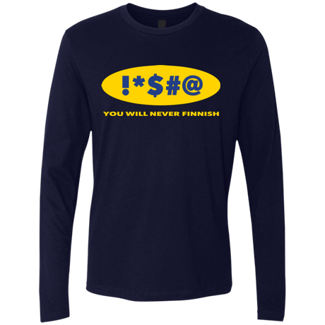 T-Shirts Midnight Navy / Small Swearing Never Finnish Men's Premium Long Sleeve