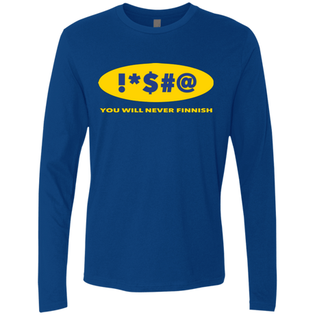 T-Shirts Royal / Small Swearing Never Finnish Men's Premium Long Sleeve