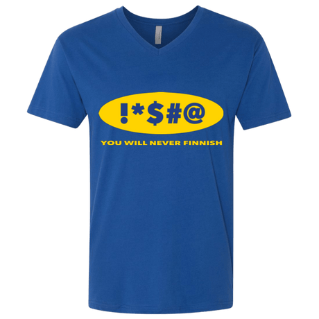 T-Shirts Royal / X-Small Swearing Never Finnish Men's Premium V-Neck