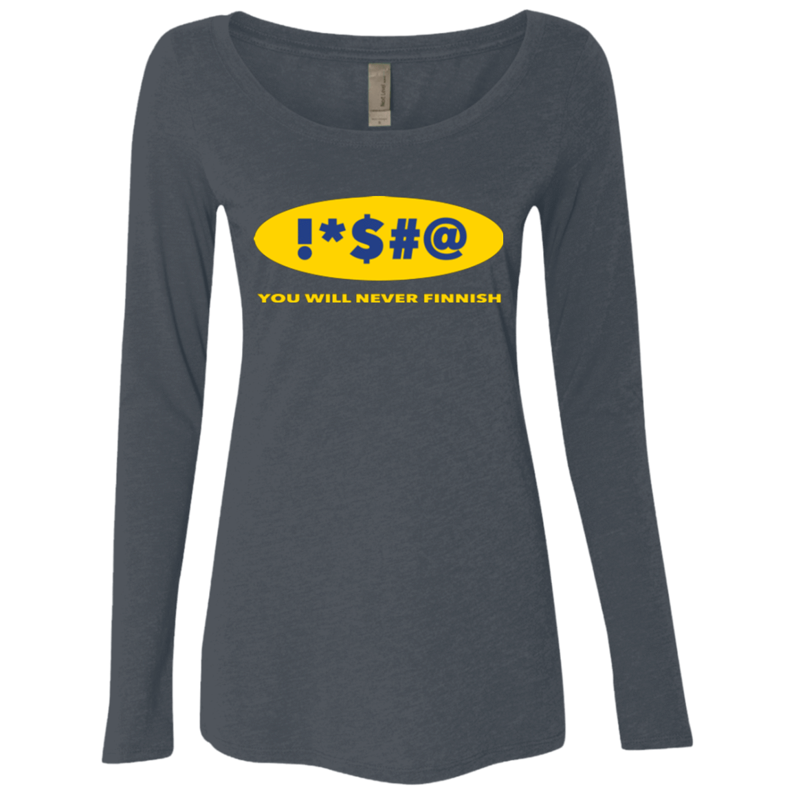 T-Shirts Vintage Navy / Small Swearing Never Finnish Women's Triblend Long Sleeve Shirt