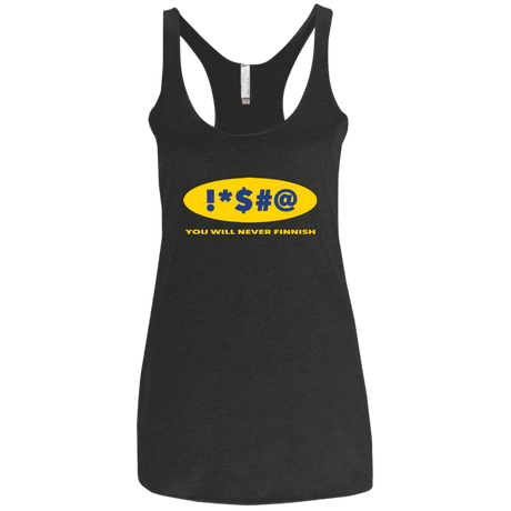 T-Shirts Vintage Black / X-Small Swearing Never Finnish Women's Triblend Racerback Tank